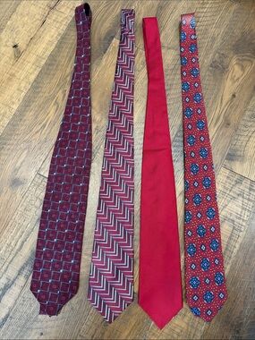 Men's Red Neck Tie Collection - Solid & Patterned Styles